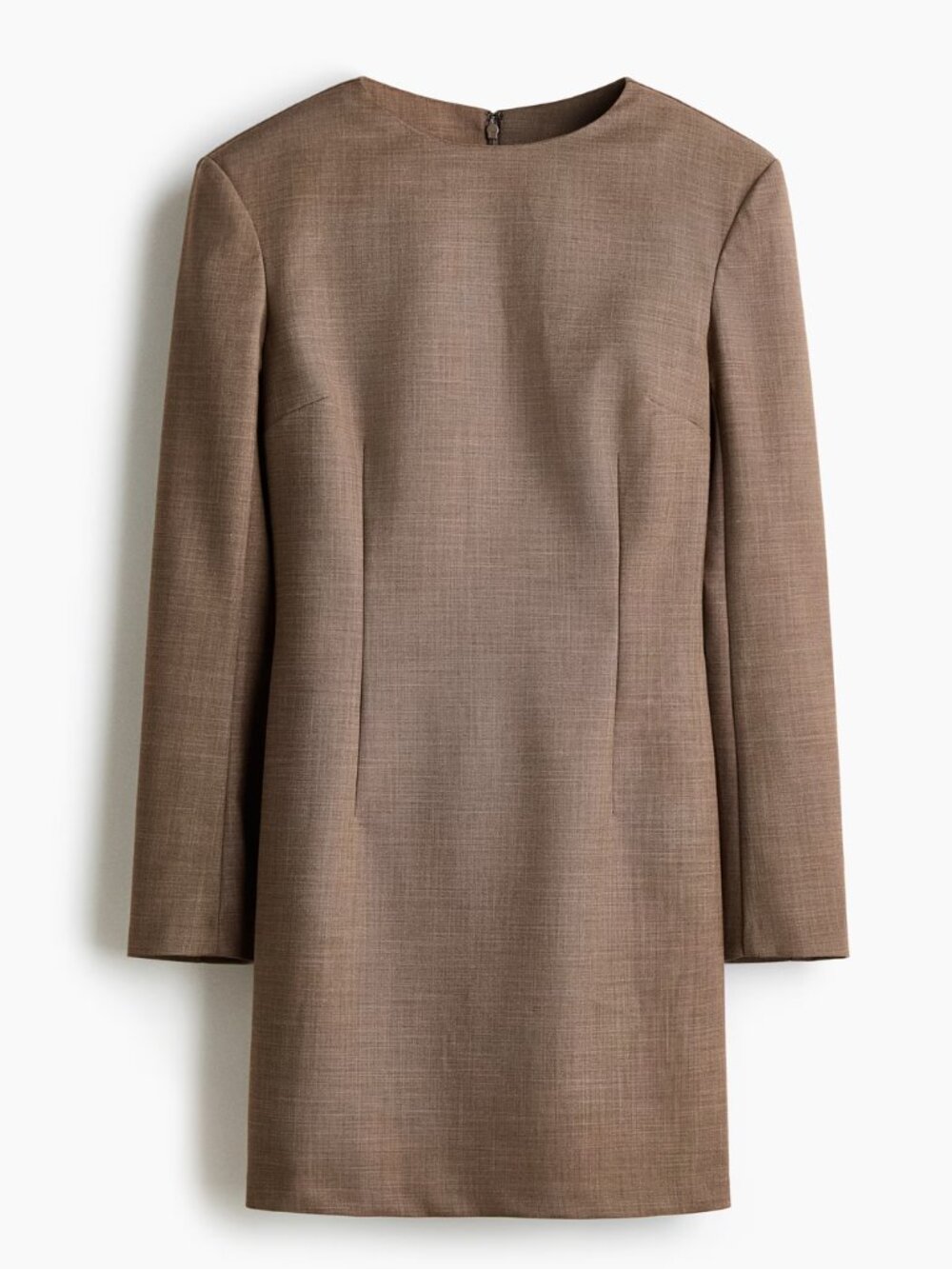 H&M Shoulder Pad Dress, Large, Taupe